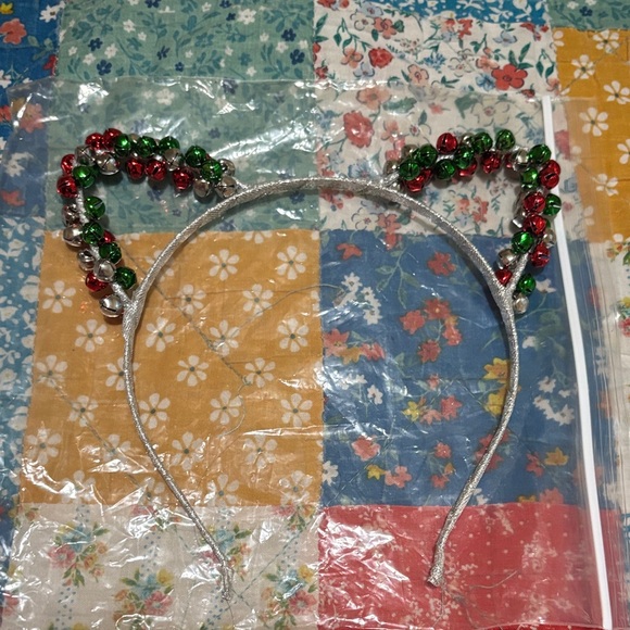 Icing Silver and Red Cat Ear Headband - Picture 1 of 1
